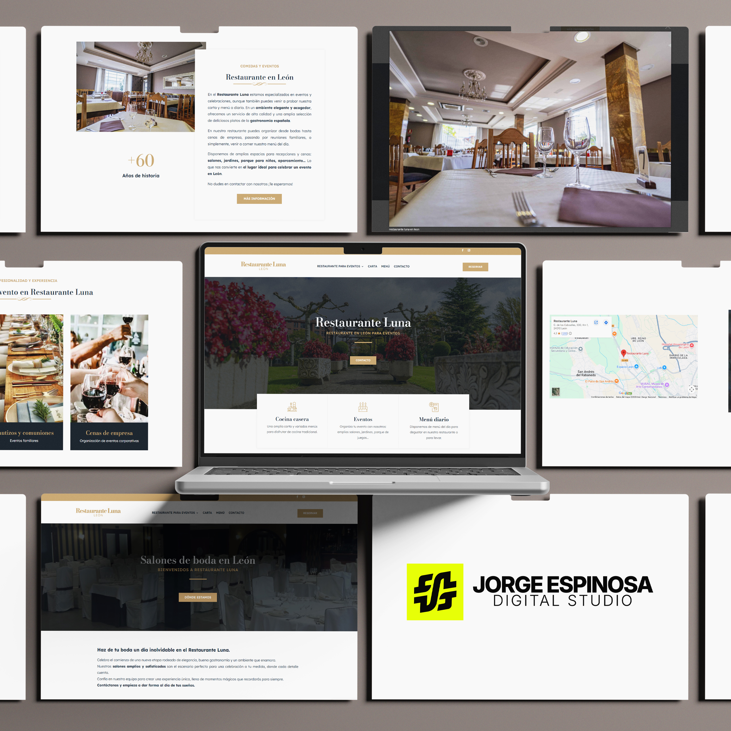 Mockup web de Restaurante Luna